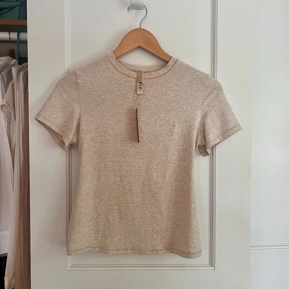 SKIMS NWT Cotton Jersey T-shirt Heather Oatmeal